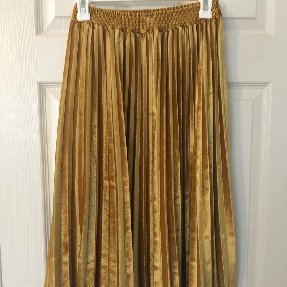 A New Day velvet midi skirt in mustard yellow